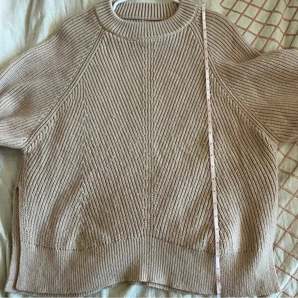 AllSaints Sylvie Oatmeal Jumper Cashmere Wool Blend Sweater Nude Pink Size Large - Picture 8 of 13
